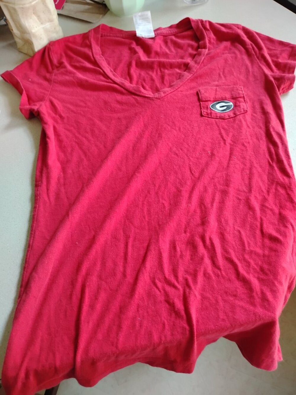 Georgia bulldogs v neck tee shirt